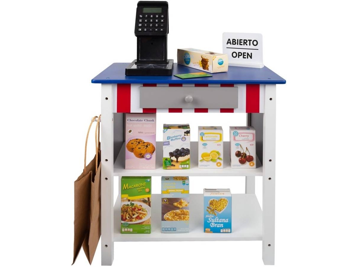 Supermercado de Jugar WOOMAX Azul (Edad Mínima: 3 Años - 48 x 30 x 70 cm)