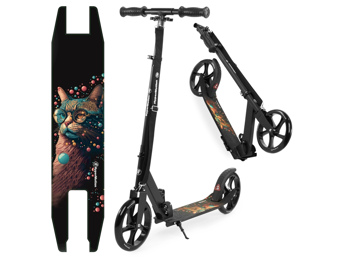 Patinete Infantil Plegable 7 Años 100kg Max - Plegable En Aluminio Altura Regulable 88/93/98cm - Ruedas Abec-7 200 Mm - Negro