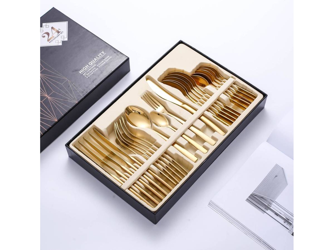 Cubertería MYMAISON Dorado (24 piezas)
