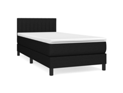 Maison Exclusive - Cama Box Spring Con Colchón Tela Negro 90x200 Cm