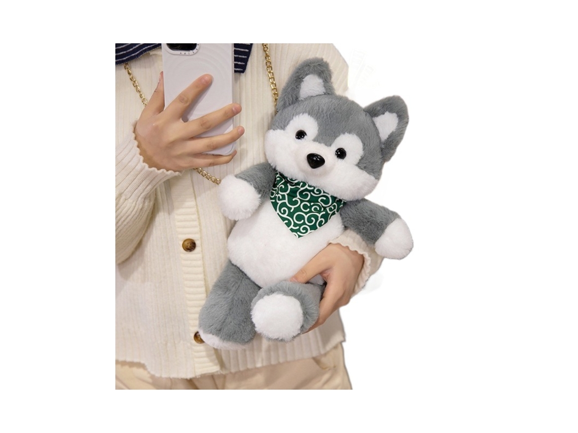 Soft Puppy Pelúcia: Husky, Shiba Inu e Border Collie Pelúcia Boneco para Criança, Almofada Conforto para Dormir Marrom CHABERLU
