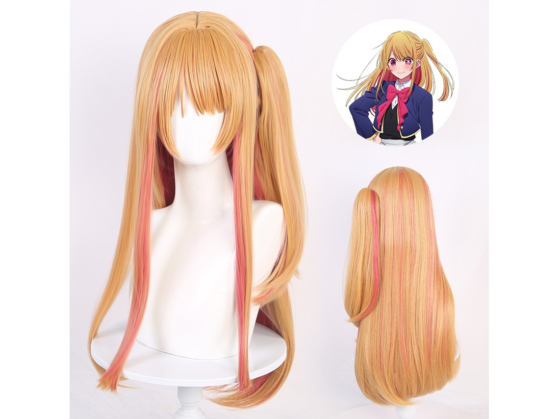 Peluca De Cosplay Ruby Hoshino | Cabello Rubio Con Mechas Rosa, Estilo Auténtico Para Oshi No Ko