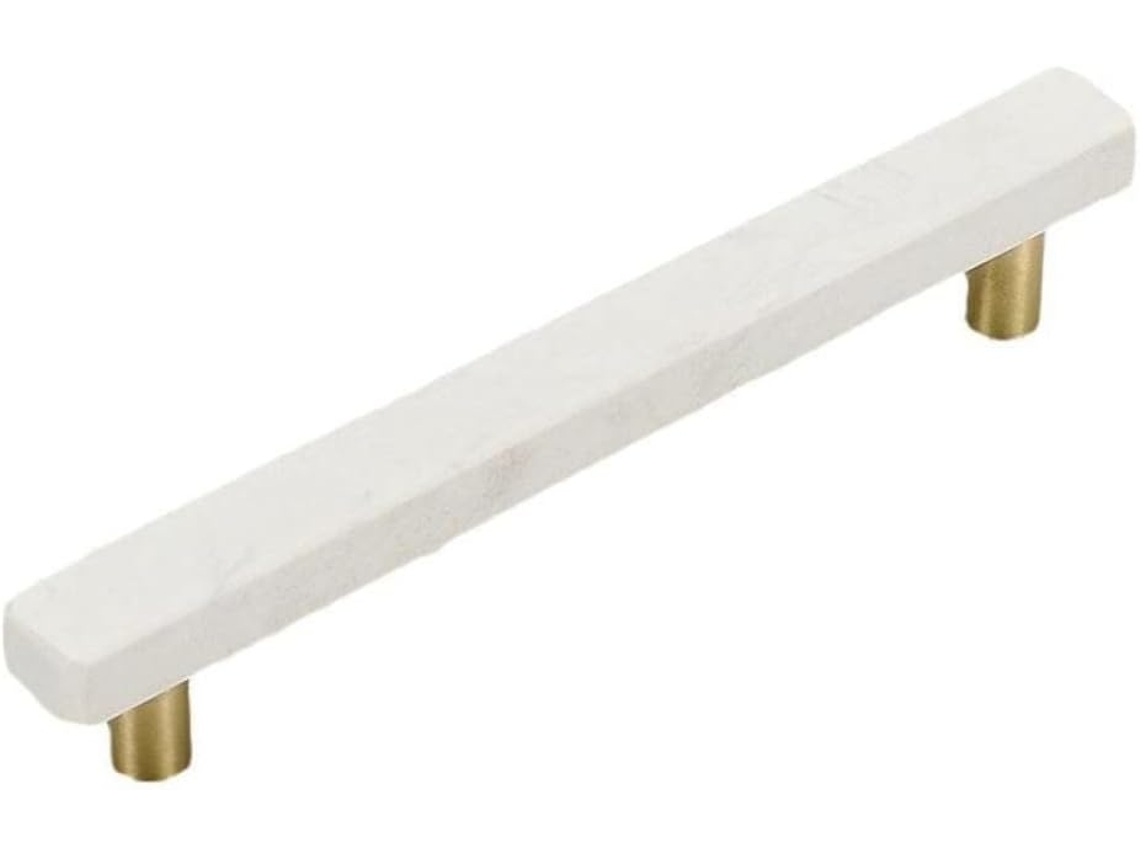 Tiradores De Puerta De Mármol Cerámico Blanco Youther Para Cajones Y Armarios.
