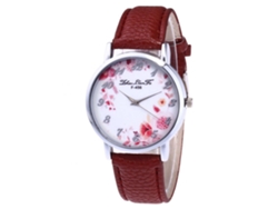 Relógio De Pulso Fashion Cartoon Com Pulseira De Couro Pu Para Presentes De Natal (vermelho)