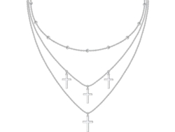 2026zentro-cadena De Collar De Plata Ley 925 Multicapa Triple Larga Con Colgante Estilo Geométrico Para Mujer Cross Layered