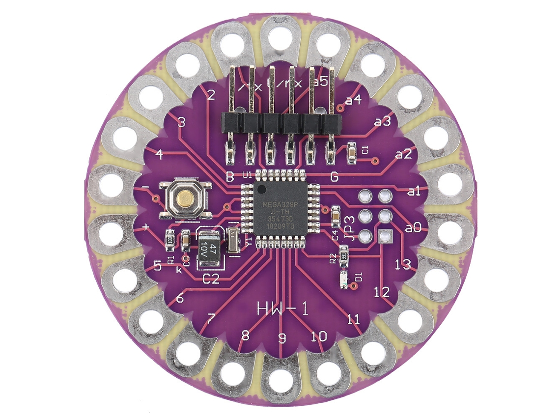 Placa Microcontroladora Principal Para Proyectos De Textiles Electrónicos Y Prendas De Vestir.