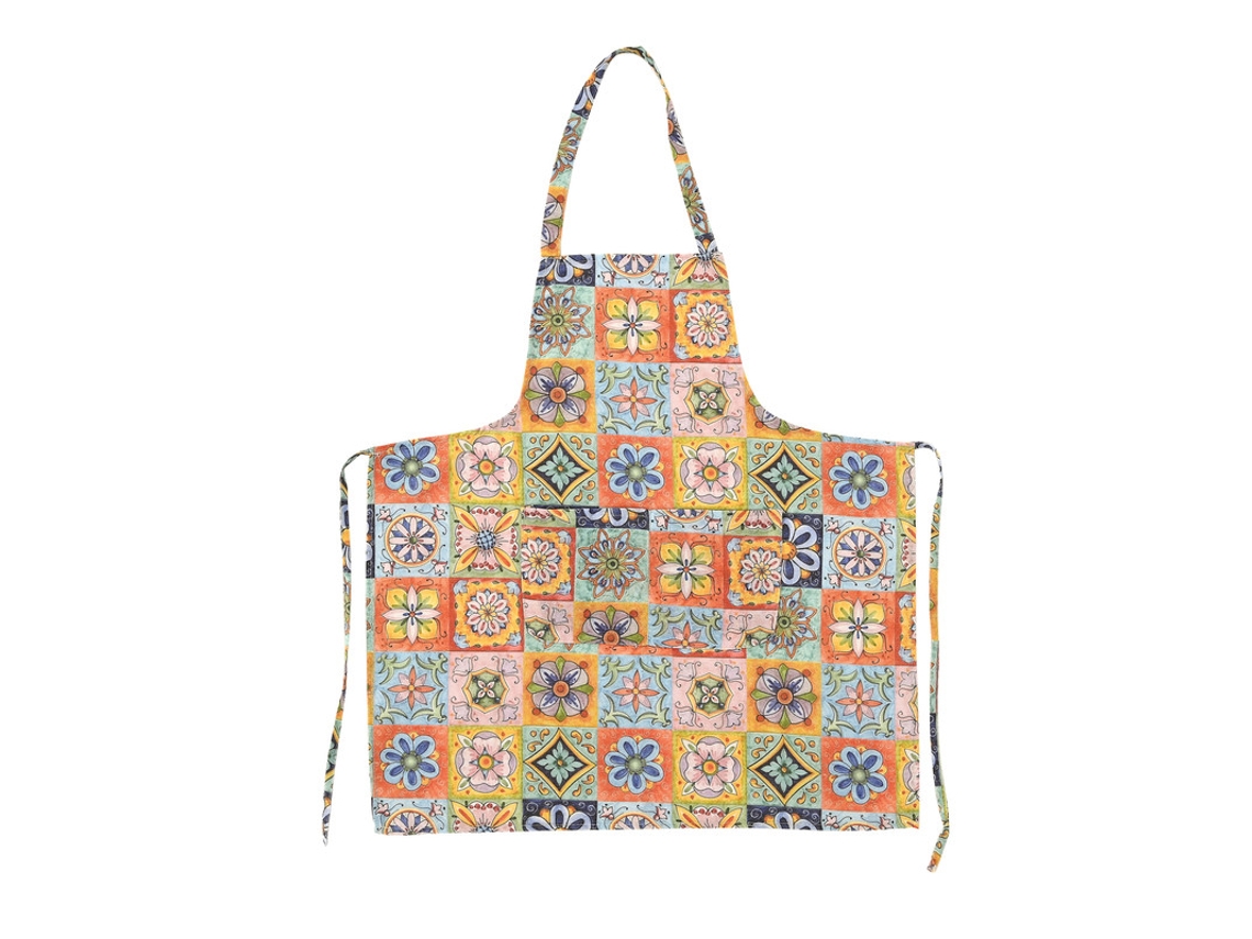 Delantal Antimanchas Con Estampado De Flores Variadas