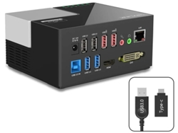 Adaptador de estación de acoplamiento USB 3.0 de pantalla dual Yizhood Silver (HDMI/DVI o VGA)