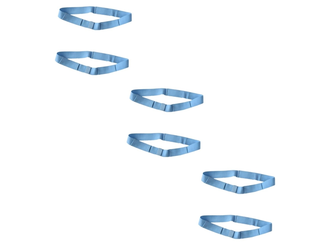 Cinturón elástico de soporte abdominal de 6 piezas para la zona peritoneal, color azul, ajustable y cómodo.