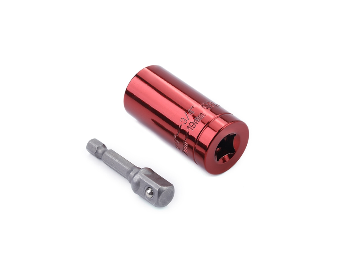 Adaptador Universal De Chave De Rato Para Furadeira Elétrica 7-19mm Aço Com Bola Vermelha 2 Peças