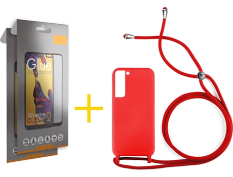 Carcasa + 2 Protectores de Pantalla para Samsung Galaxy S22 Plus 5G SKYHE Rojo