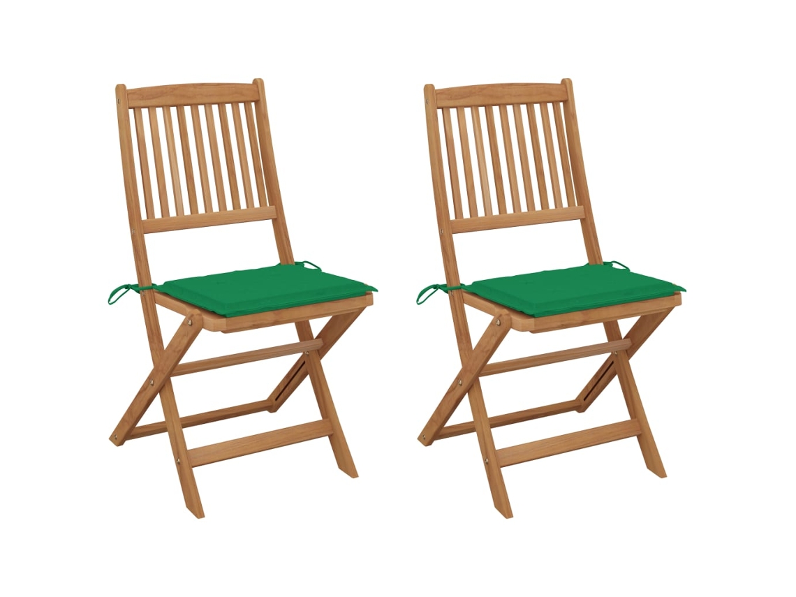 Sillas de jardín plegables de 2 piezas con cojines DKD Home Decor