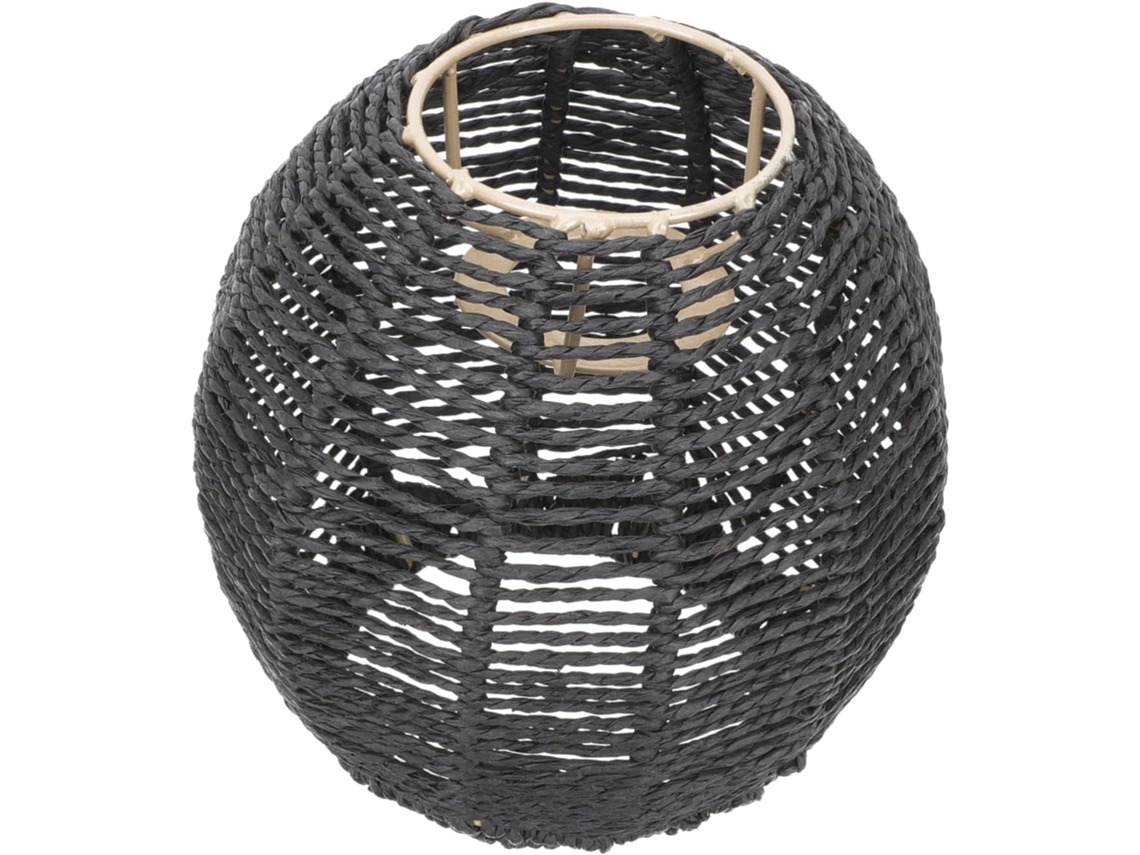 Lámpara Decorativa Retro De Cuerda De Papel Negro Tejida A Mano Con Iluminación Difusa, Fácil De Usar.