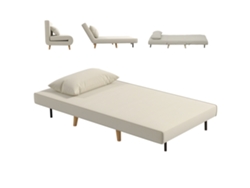 Sofá Cama Plegable Con Respaldo Ajustable (6 Posiciones), Capacidad De Carga De 350 Kg, 94x78x80 Cm, Color Crema.