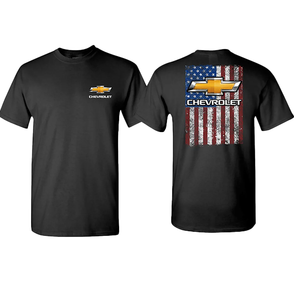 Chevy Bowtie American Flag T-shirt Unisex Rockinstone Size:s