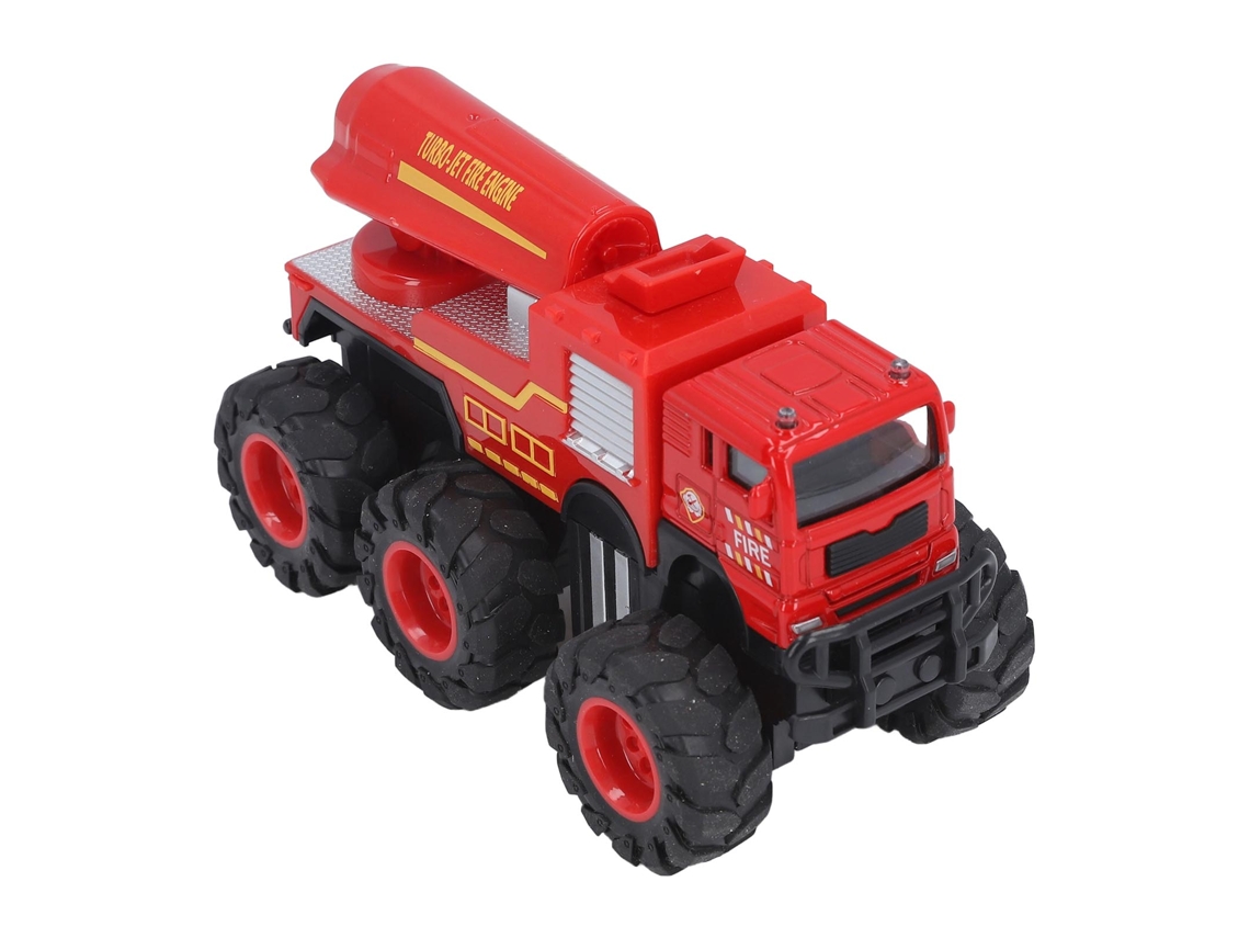 Modelo De Camión De Bomberos De Aleación A Escala 1:16 Con Tracción En 6 Ruedas Y Ruedas Grandes.