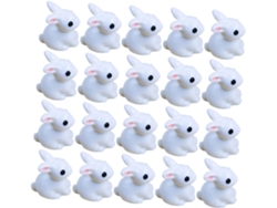 Figuras De Conejos De Resina, 20 Piezas, Realistas, Decorativas Y Hechas A Mano.