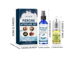 Ouhoe Kit De Cuidado Post-piercing: Líquido Y Gotas Para Piercings De Oído, Nariz Y Cuerpo