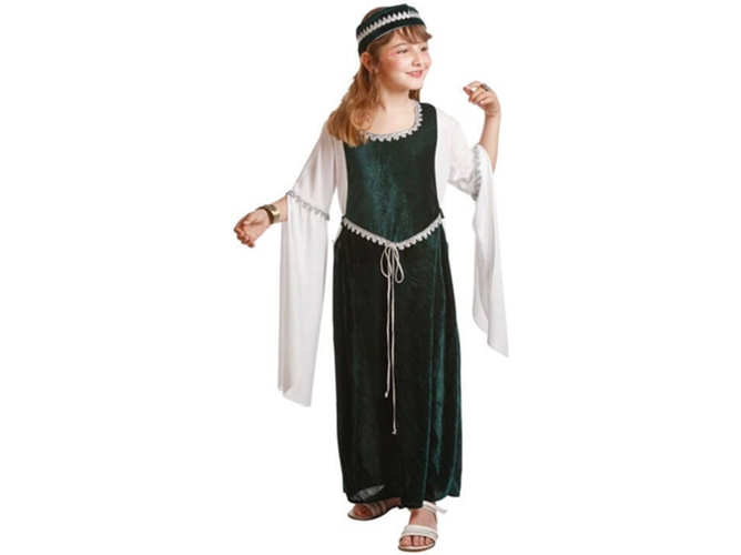 Disfraz de Niña DISFRAZZES Dama Medieval Verde (Talla: 3 a 5 años)