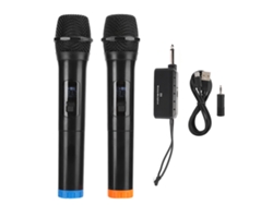 Microfone Sem Fio E6 Usb Vhf Duplo Handheld Para Karaoke Ktv Casa Com Alto Falante 50m
