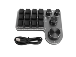 Teclado Mecânico Gamer Macro 12 Teclas 4 Botões Programável Hot Swappable Switch Vermelho Bluetooth Usb