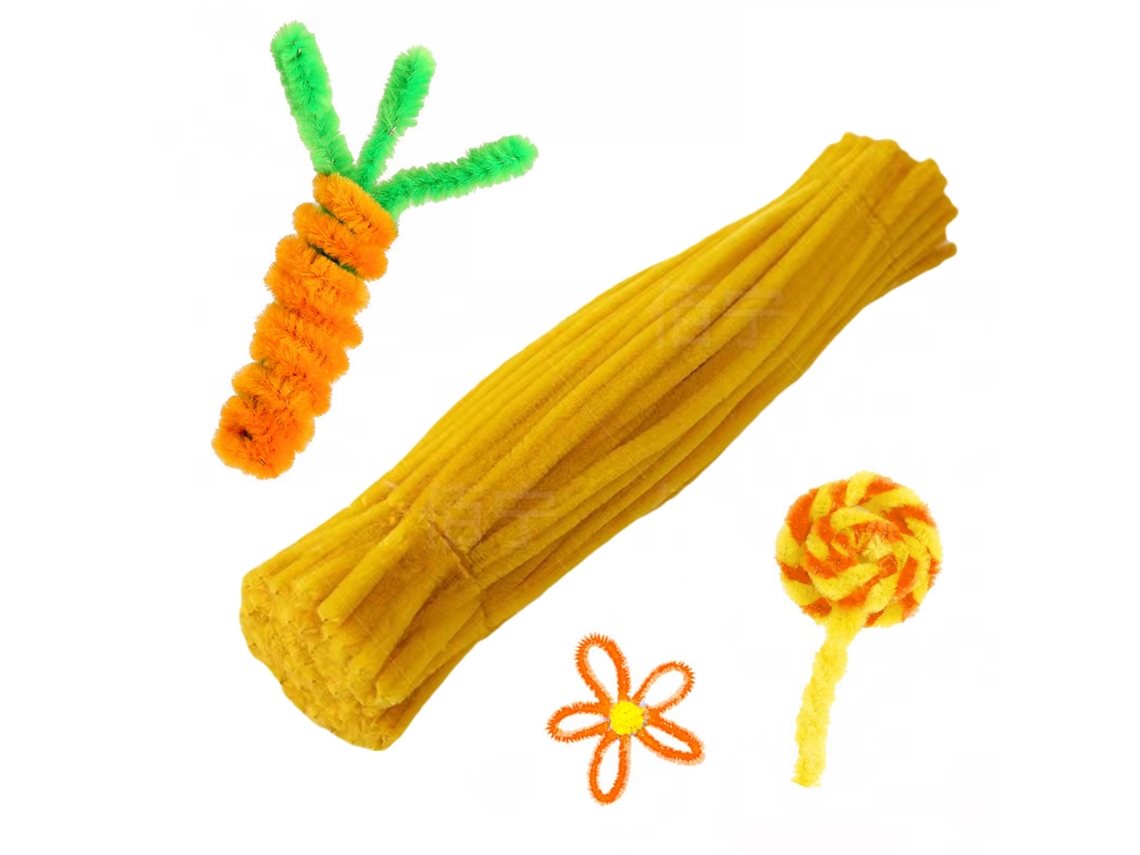 Tiras De Chenilla Amarillas De 800 Hilos Para Limpiar Manualidades, Manualidades Diy Para Niños, 0,6 X 30 Cm