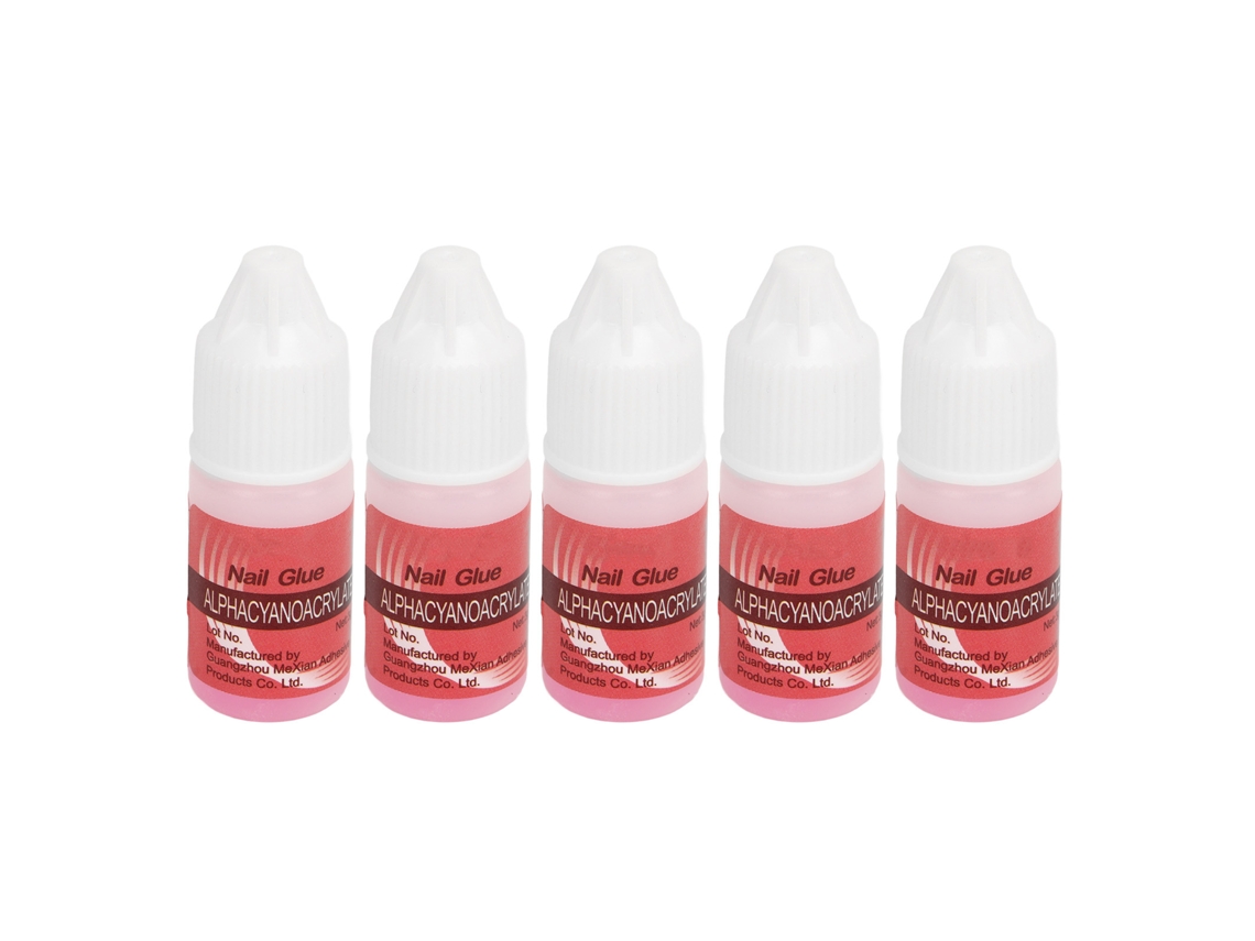 Omni-5pcs Pegamento Para Uñas De Pincel Fino Secado Rápido Adhesivo Para Artículo De Uñas Y Piedras Preciosas
