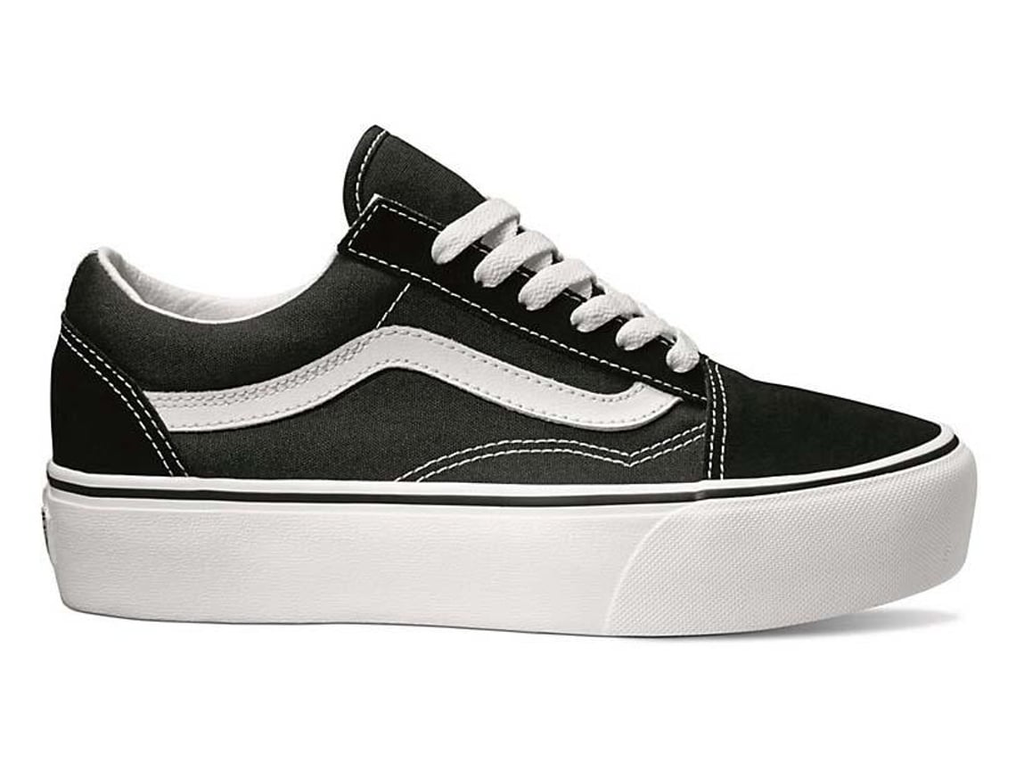 Zapatillas VANS Cuero de Gamuza Mujer - Negro)