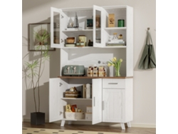 Aparador alto YCONE de 114x4x19 cm con efecto madera blanca.