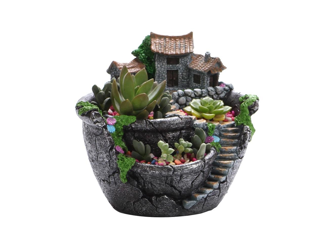 Maceta Para Suculentas Con Cesta Para Flores, Sweet Home, 3 Compartimentos, Decoración De Jardín.