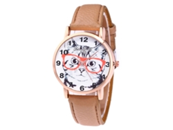 Reloj Analógico De Cuarzo Para Hombre Con Correa De Cuero Beige - Estilo Moderno