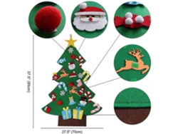 Árbol de Navidad de fieltro DIY de Aerwo con 26 adornos extraíbles, regalo infantil para decorar paredes. Hengjian