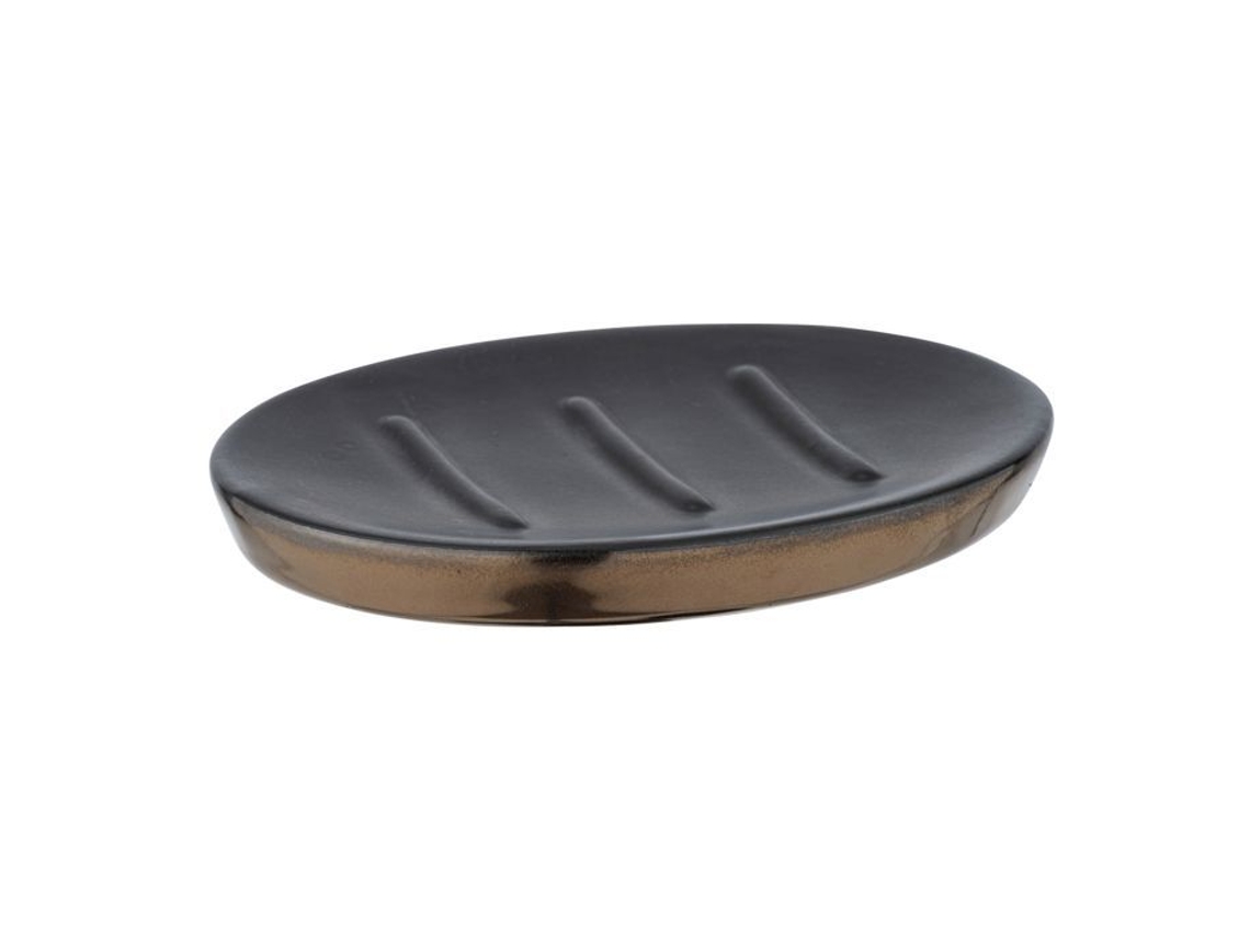 Jabonera de cerámica Wenko Brandol de cobre negro (12 x 10 x 1,5 cm)