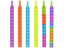 2026-6 Pack Pulseras Antiestrés De Silicona Con Burbujas Para Empujar Juguete Sensorial Para Niños Y Adultos Arcoíris