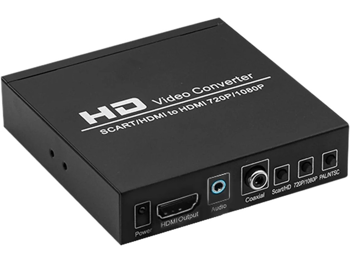 Convertidor ScartHDMI a HDMI 1080p Salida de audio de 3,5 mm Compatible con PAL/NTSC 480i/576i Compatible con DVD, PS2/PS3, Xbox 360, Wii Bestvite
