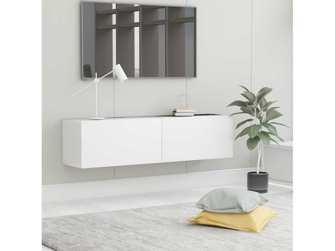 Mueble De Tv | Armario Para Tv | Gabinete De Tv Madera De Ingeniería Blanco 120x30x30 Cm