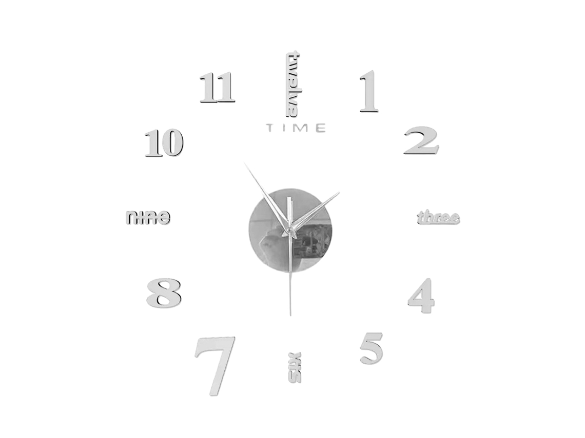Reloj de pared DIY, 3D sin marco, adhesivos, ajustable, 40-50 cm Kofihety