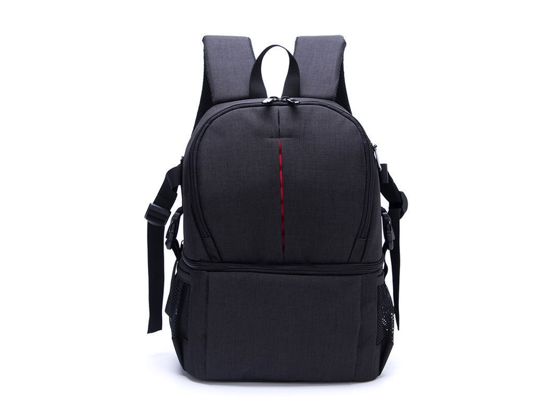 Mochila para cámara fotográfica de tela Oxford impermeable y resistente al desgaste (negra)