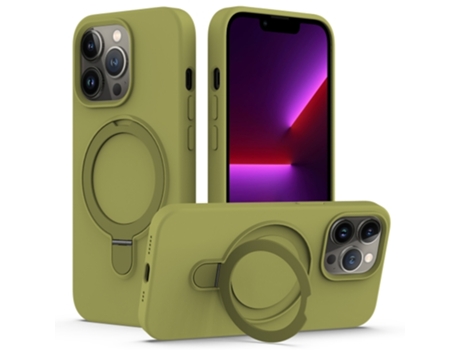 Funda Mobile Phone Cases Magsafe Liquid With Ring para iPhone 12 Pro Max Silicona Verde