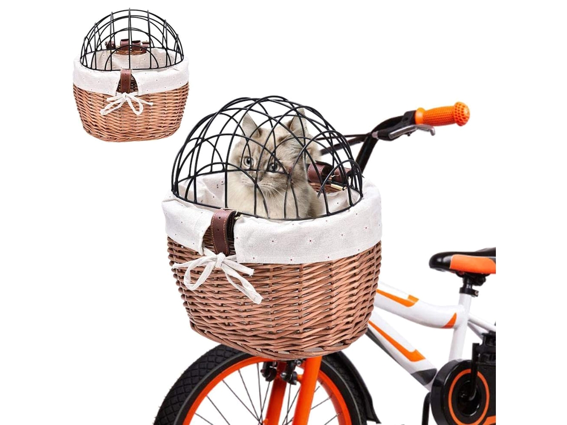 Omni-canasta Delantera De Mimbre Para Perros, Canasta Para Bicicleta, Transportador De Mascotas Para Perros, Cachorros Y Gatos