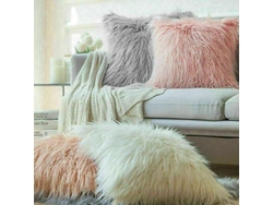 2026-funda De Almohada De Pelo Falso Suave Y Fluffy Para Sofá, Colorido, Tamaño 43x43cm, Cremallera Invisible, Material Poliéster, Sin Relleno