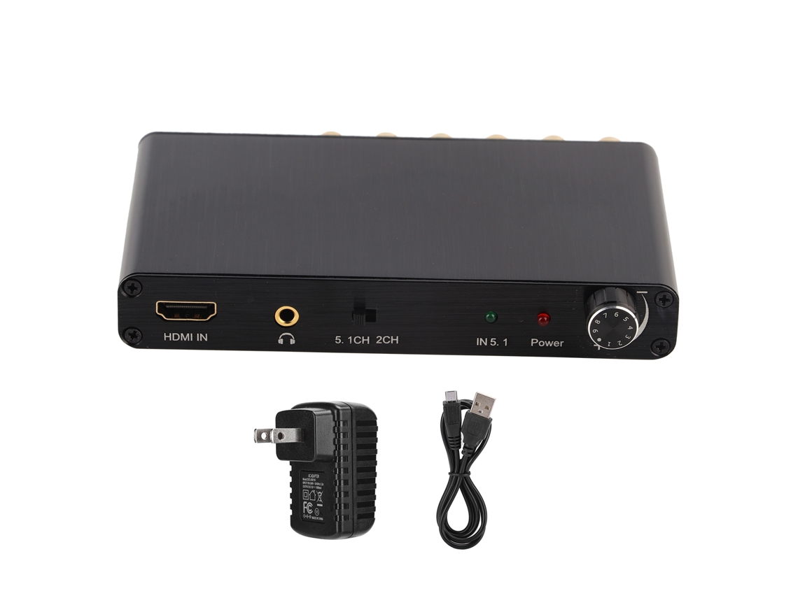 Convertidor/decodificador De Audio 3d Analógico 4k Hdmi 5.1 Con Salida Rca/3,5 Mm