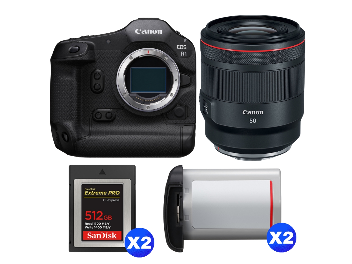 Canon Eos R1 + Rf 50mm F/1.2 L Usm + 2 Sandisk 512gb Extreme Pro Cfexpress Type B + 2 Canon Lp-e19 + Ebook “20 Consejos Para Fotos Que Impactan”