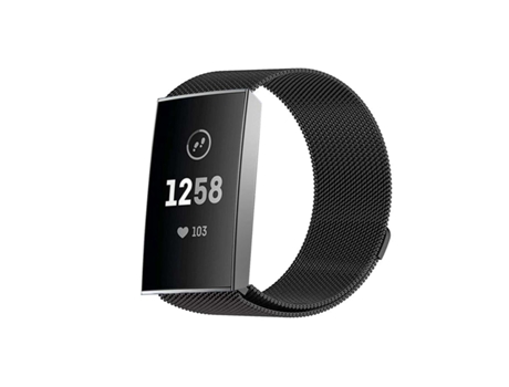 Correa Pulsera Milanese Mesh para Fitbit by Google Charge 3 Negro