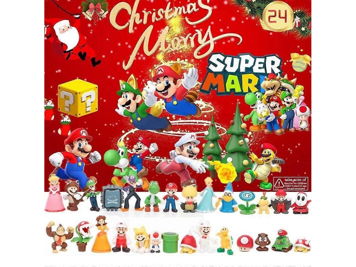 Calendario De Adviento Navideño Sanrio Kuromi My Melody Labubu Mario Caja Ciega De Música Muñeco Mario St 34
