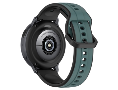 Correa de Silicona dos colores 20mm para Samsung Galaxy Watch Active2 44mm 40mm - verde oliva/negro