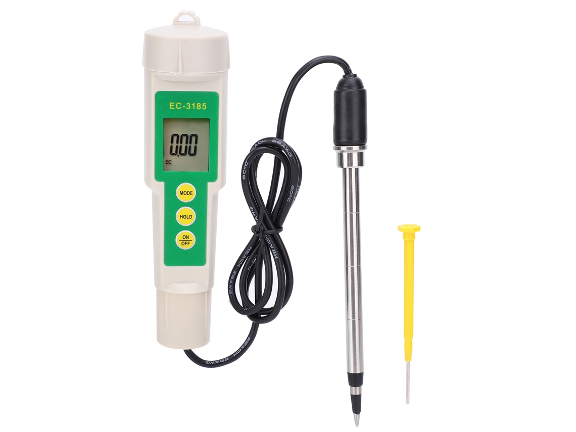 Medidor De Suelo Portátil Ec Cf Tds 3 En 1 Para Jardín, Agricultura Y Horticultura Con Sonda De Acero Inoxidable.