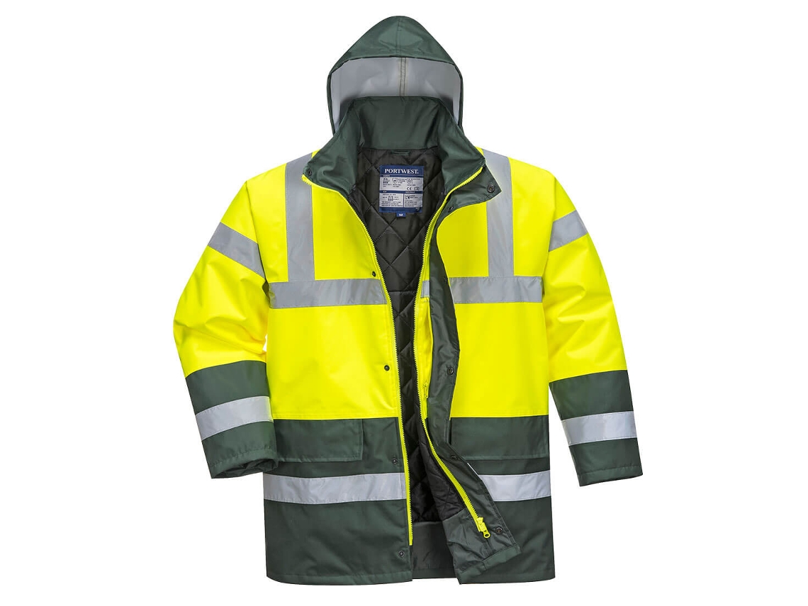 Parka de alta visibilidad Portwest Contraste Tráfico / Amarillo Negro / S