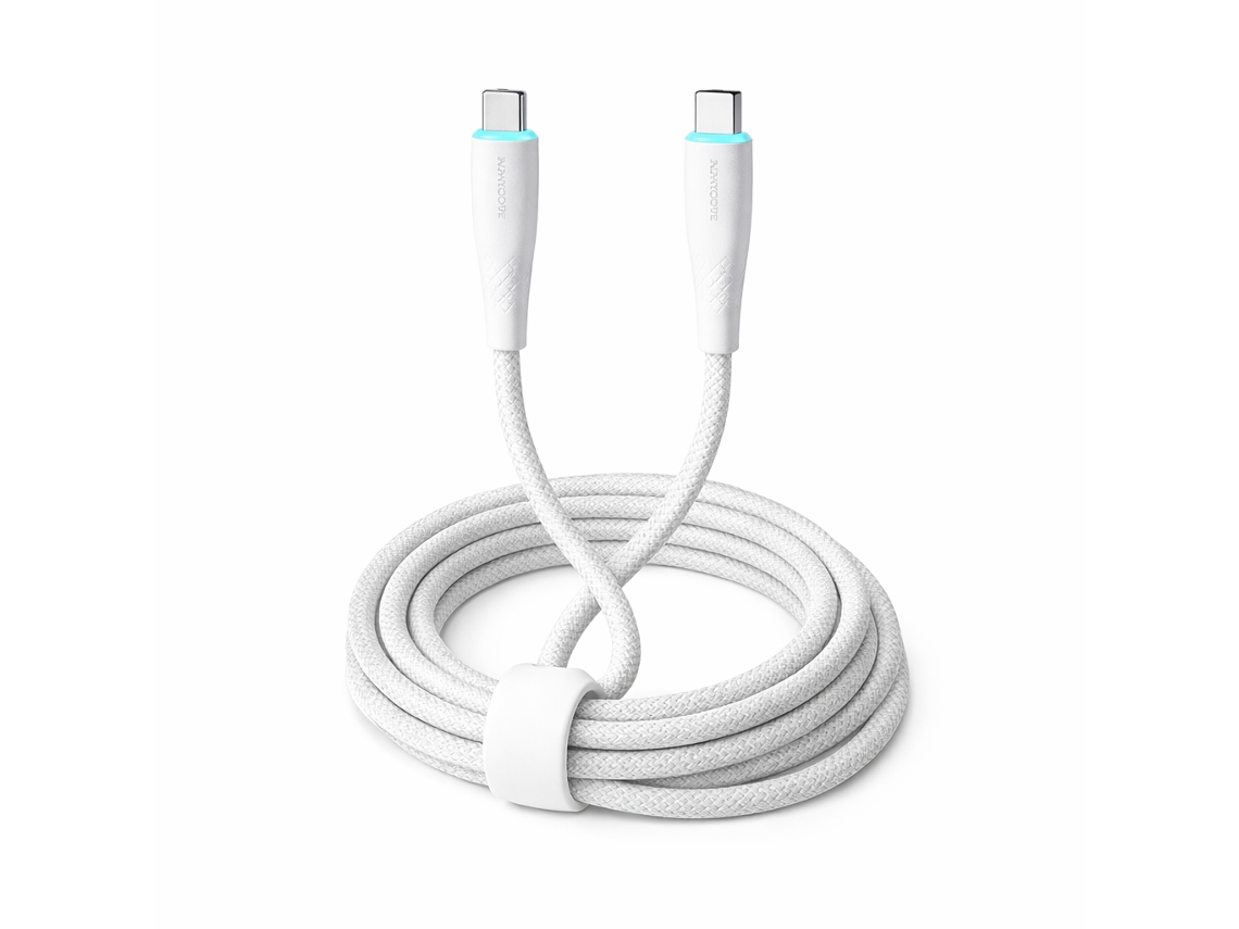 Cable USB tipo C para USB tipo C de 60 W, 1,9 m, modelo Mc5116-t, blanco