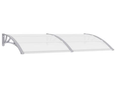 vidaXL Marquesina para puerta PC gris 200x100 cm